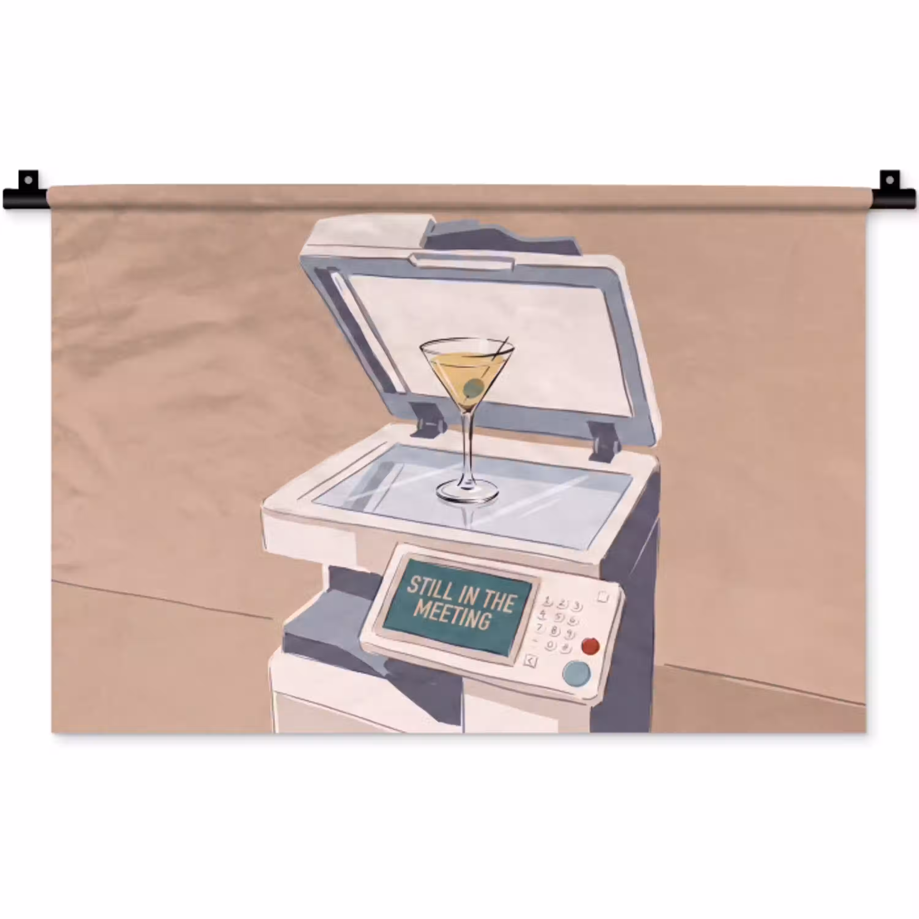Kantoor - Drank - Humor - Illustratie Wandkleed katoen klein -zz3d