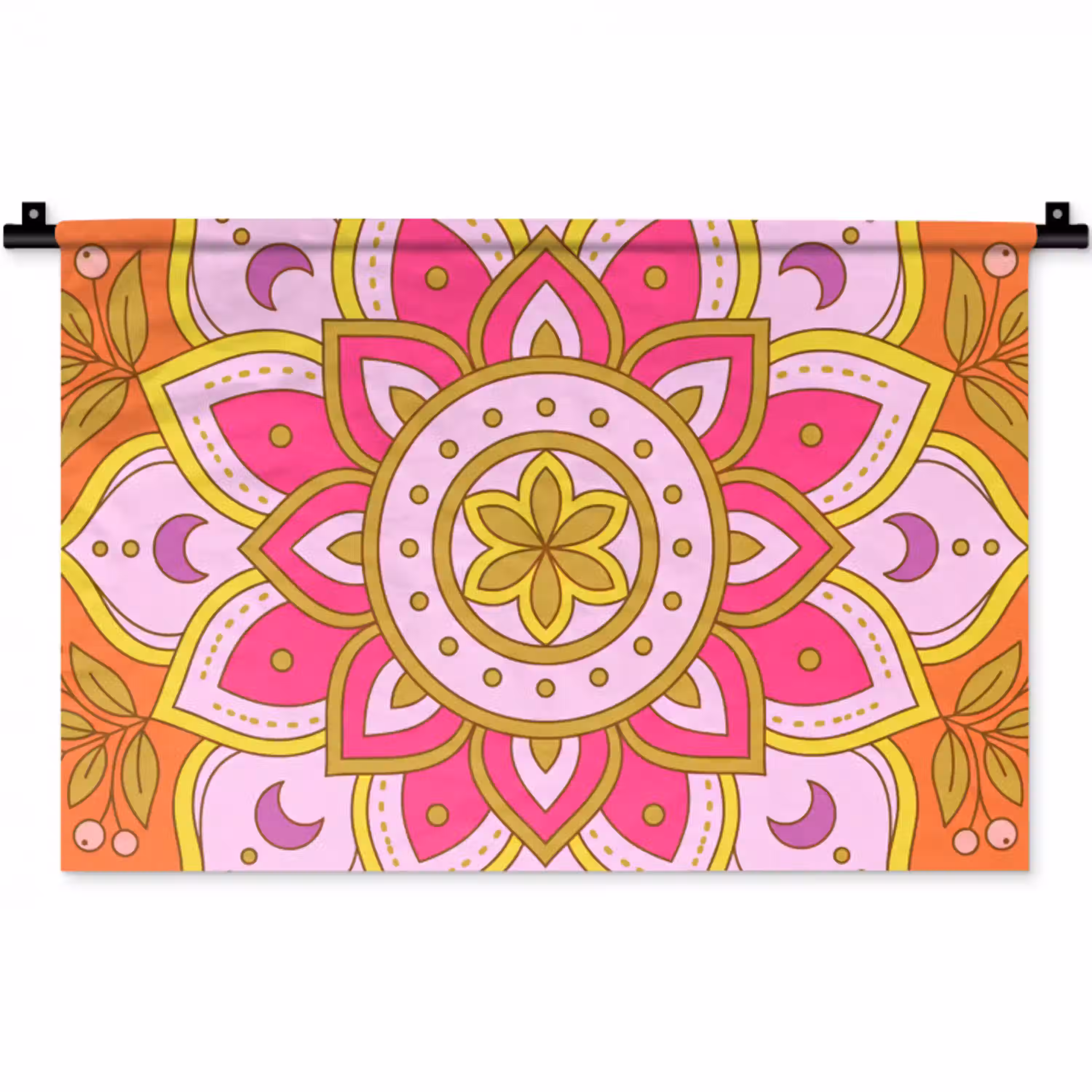 Patroon - Bloemmotief - Decoratie - Abstract - Roze Wandkleed katoen klein -zz3d