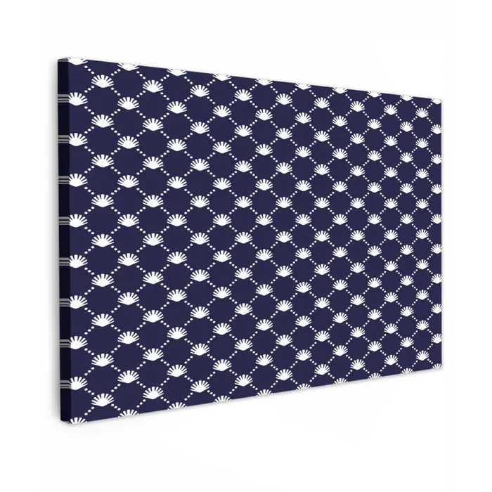 Oceaan - Schelp - Blauw - Wit Tuinposter op houten frame 2 cm dik klein 845 -3d