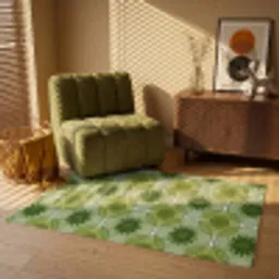 Cirkels - Patroon - Groen Vloerkleed Rechthoek klein 1091 -atmosphere_sfeer1_global