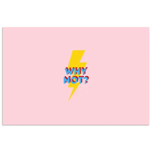 Why not - Bliksem - Roze poster papier klein -3d