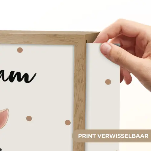 Illustratie - Stippen - Aquarel - Hertje Light Box met batterij (Wandlamp kind) middel -USP_websiteprintNL