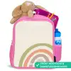 Ruwe regenboog pastel Kinderrugzak - Roze middel -inhoud_NL