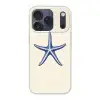 Blauwe zeester - Minimalistisch - Beige Telefoonhoesje iPhone 17 Pro klein -3d