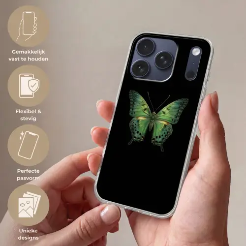 Vlinder - Groen - Diepte Telefoonhoesje iPhone 17 Pro klein -sfeer3_NL