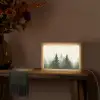 Sparren - Bomen - Groen - Beige Light Box met kabel (Tafellamp) klein -sfeer4