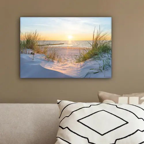 Strand - Zon - Duin - Gras - Zand - Horizon canvas 2cm klein -sfeer3