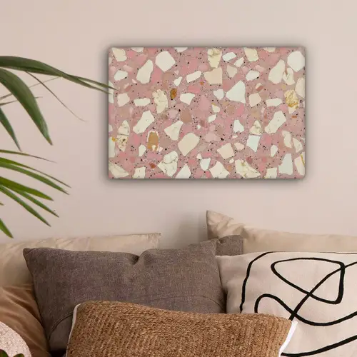 Roze - Decoratie - Stenen - Terrazzo canvas 2cm klein -sfeer1