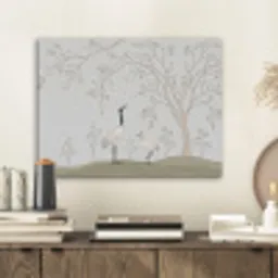 Minimalistisch - Kraanvogels - Blauw PET vilt klein -sfeer1