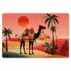 Kameel - Gekleurd tapijt - Duinen - Rode zon Placemat vinyl groot -zzsfeer1_Kitchenyeah-website