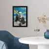 Vrouw - Bril - Regenboog - Wolken fotolijst zwart zonder passe partout klein -sfeer4