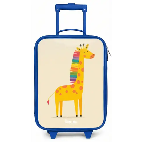 Giraffe - Dier - Kleurrijk Kinderkoffer - Blauw klein -zz3dotto