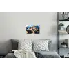 Dorp - Heuvelachtig - Zon - Mozaïek Muursticker klein -slaapkamer