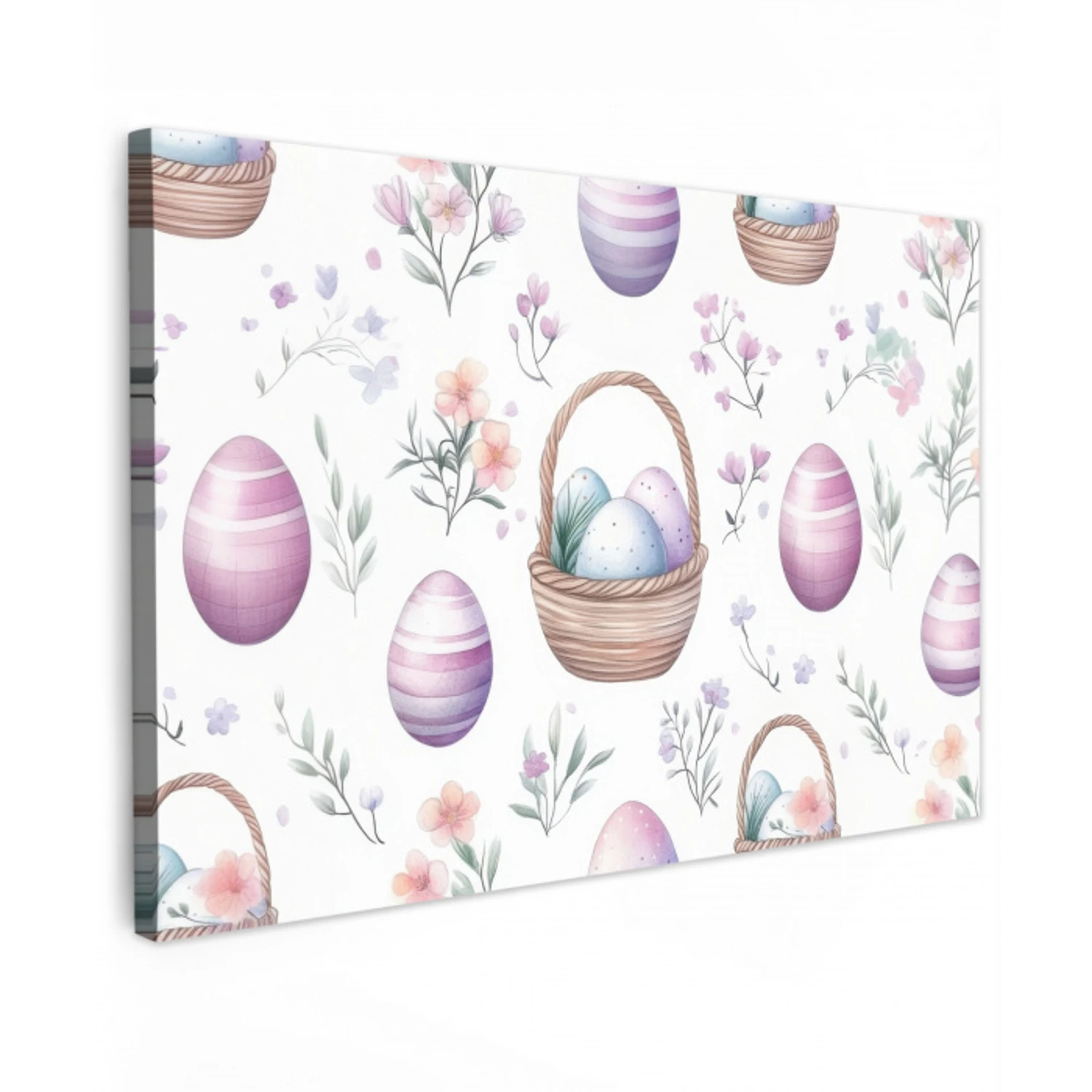 Bloemen - Paaseieren - Patroon Tuinposter op houten frame 2 cm dik klein -3d