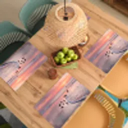 Meeuwen - Strand - Zee - Roze Placemat vinyl groot -zzsfeer5_Kitchenyeah-website