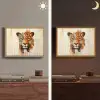 Luipaard - Symmetrisch - Strepen Light Box met batterij (Wandlamp) middel -sfeer3