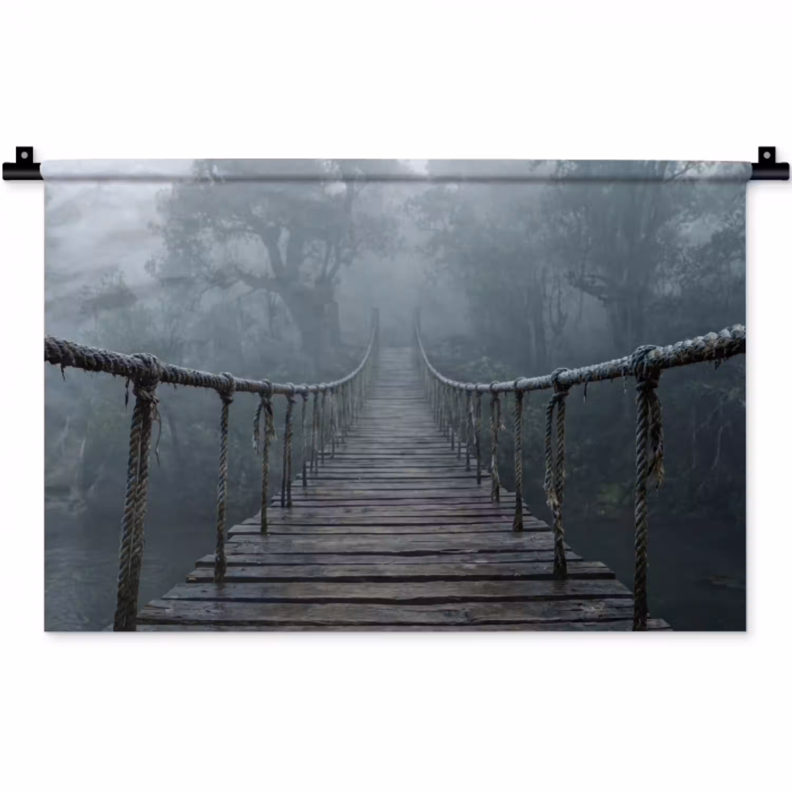 Brug - Jungle - Mist - Natuur Wandkleed katoen klein -zz3d