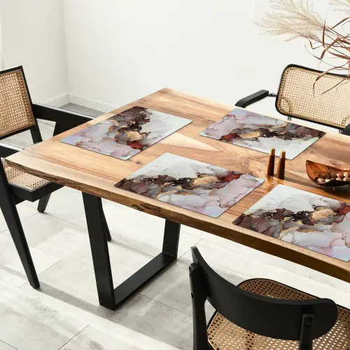 Rood - Marmer - Goud Placemat vinyl groot -zzsfeer4_Kitchenyeah-website