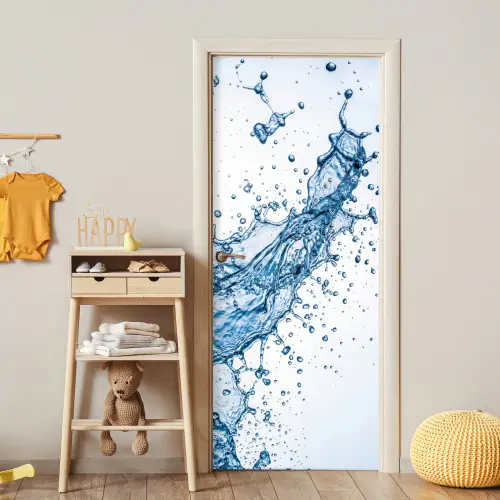 Spash - Water - Blauw deurposter klein -sfeer4