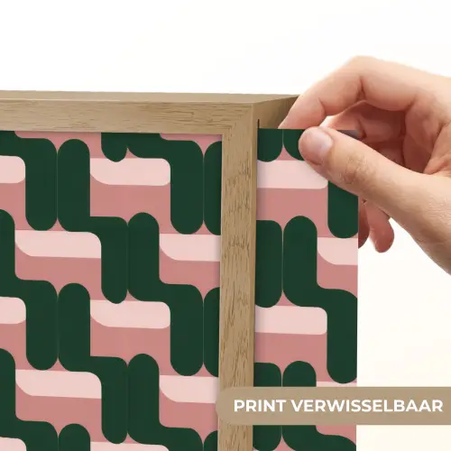 Vlechtpatroon - Groen - Roze - Geometrisch Light Box met batterij (Wandlamp) middel 907 -USP_websiteprintNL