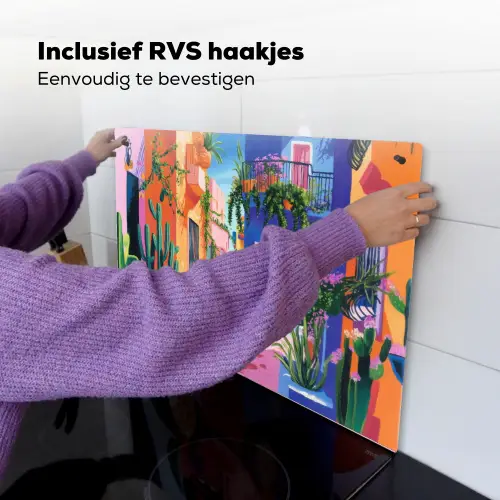 Geel - Blauw - Oranje - Huis Inductie beschemer met haakjes klein -ky-ophangen-nl