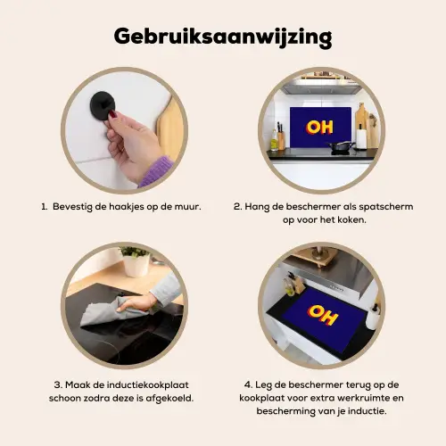 Blauw - Geel - OH - Schaduw Inductie beschemer met haakjes klein -ky-gebruik-nl