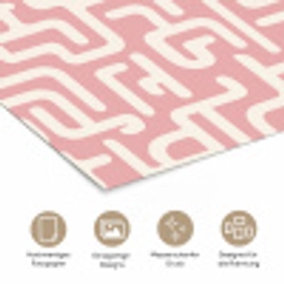 Doolhofpatroon - Roze - Wit - Abstract poster papier klein 62 -tcloseup_DE
