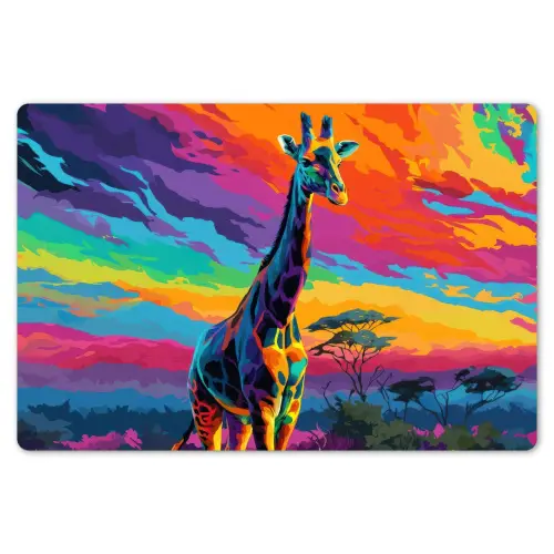 Giraffe - Savanna - Lucht - Gekleurd Placemat vinyl groot -zzsfeer1_Kitchenyeah-website