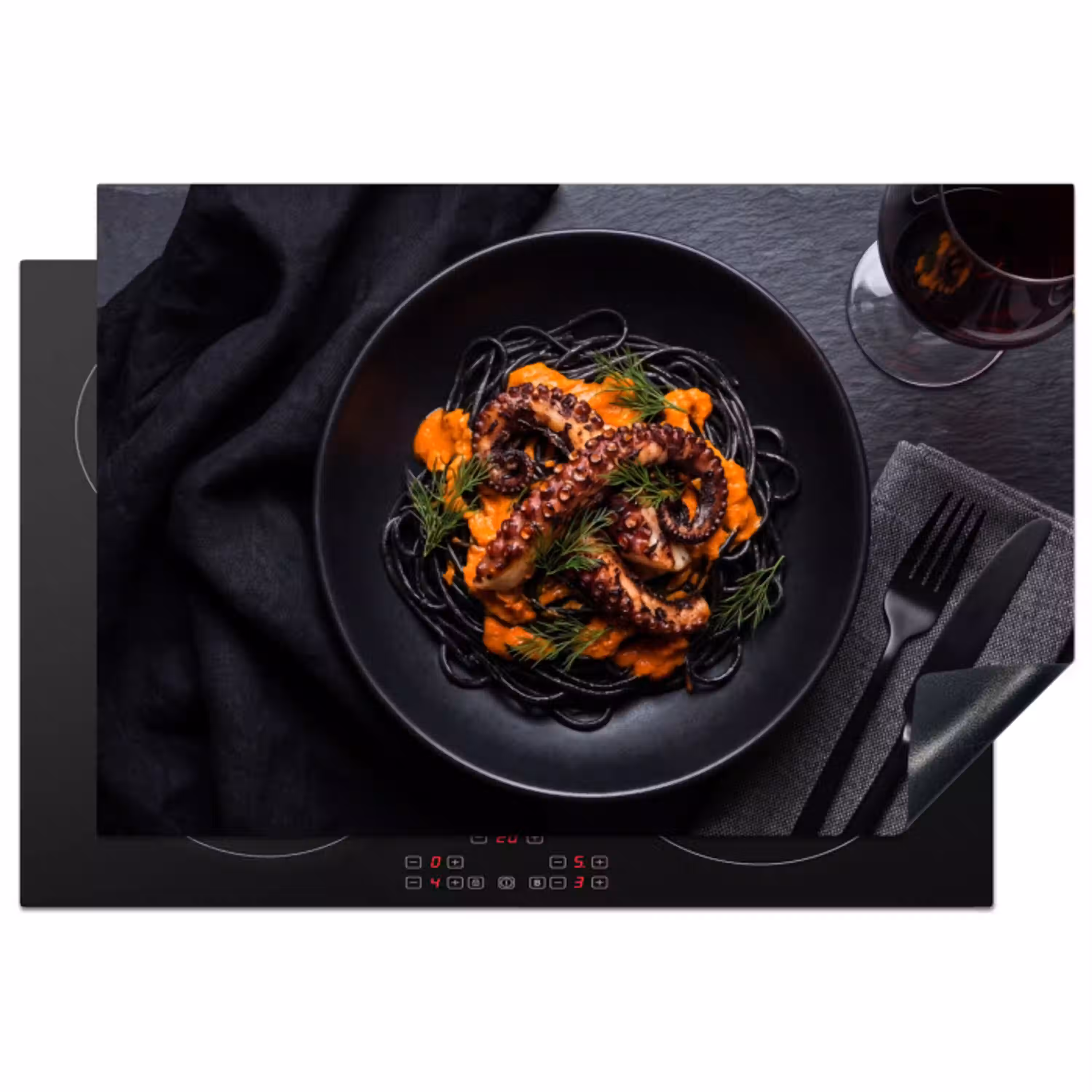 Eten - Octopus - Modern Inductie beschermer vinyl 3mm klein -3d