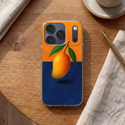 Mango - Vlakken - Bladeren - Oranje Telefoonhoesje iPhone 17 Pro klein -sfeer1