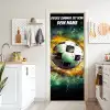 Explodierender Fußball mit Namensfeld. deurposter klein -sfeer5