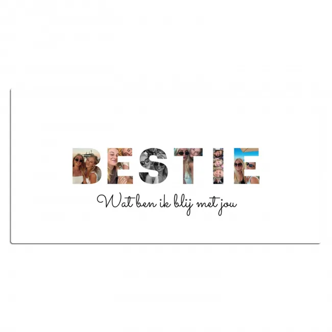 Gepersonaliseerde bureau onderlegger - Bestie - Lettercollage