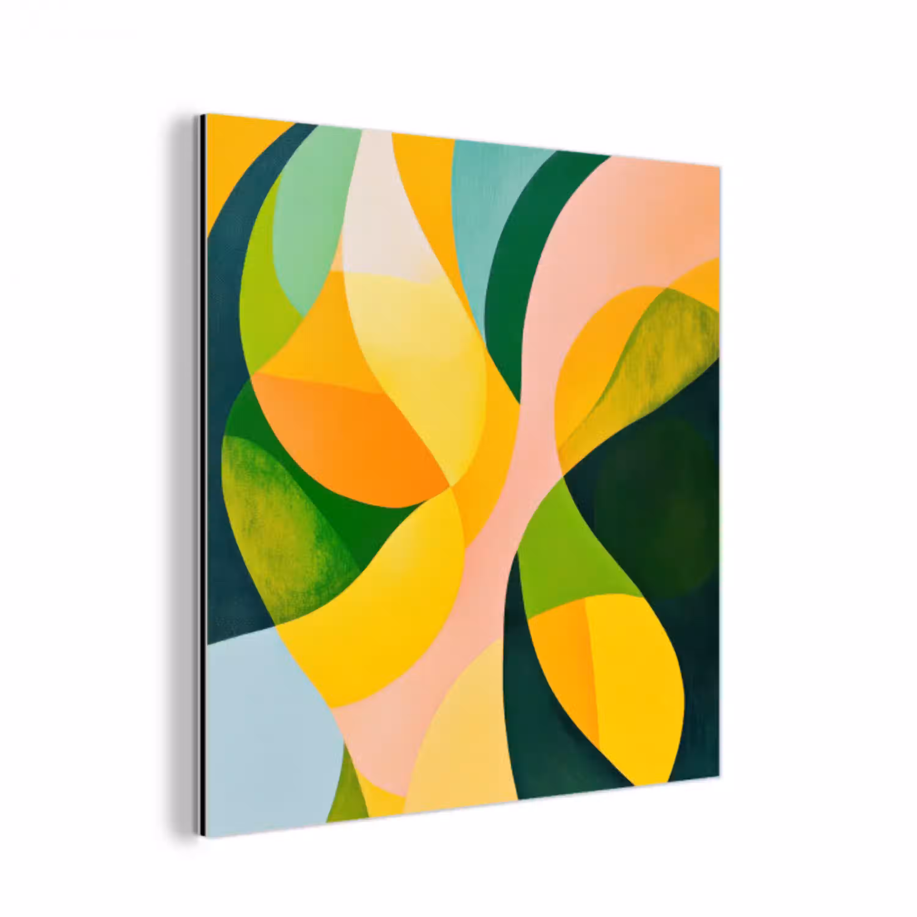 Abstract - Geel - Roze - Groen aluminium wit klein -3d