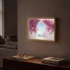 Zee - Roze - Bloemen - Poort Light Box met batterij (Wandlamp) middel -sfeer1