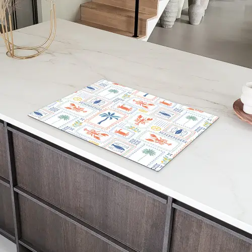 Italiaans - Zee - Sfeer - Krab - Multi Inductie beschermer vinyl 3mm klein 276 -sfeer8