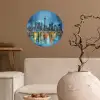 Skyline Toronto - Water - Stadslichten - Toren Wandcirkel behangsticker klein -sfeer1