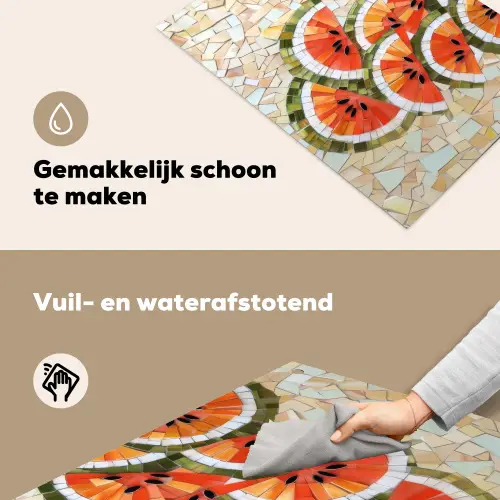 Mozaïek - Watermeloen - Rood - Pitten Inductie beschemer met haakjes klein -ky-schoon-nl