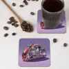 Edelstenen - Glitters - Paars - Kleurrijk onderzetter kurk middel -sfeer2