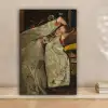Meisje in witte kimono - Schilderij van George Hendrik Breitner canvas 2cm klein -sfeer1