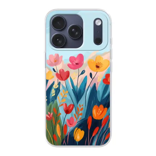 Illustratie - Bloemen - Kleurrijk Telefoonhoesje iPhone 17 Pro klein -3d