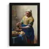 Het melkmeisje - Schilderij van Johannes Vermeer fotolijst zwart zonder passe partout klein -3d