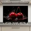 Kersen - Rood - Fruit - Water - Zwart keuken achterwand spatscherm klein -3d_website