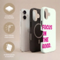 Focus on the good - Beige - Roze Toughcase MagSafe Apple iPhone 17 klein -USP_Lagen_DE