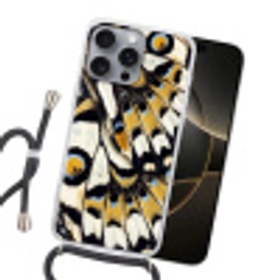 Vlinder - Vleugel - Geel Hoesje iPhone 16 Pro Max met koord klein -sfeer1