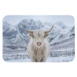 Schotse Hooglander - Sneeuw - Bergen - Winter Badmat klein -3d