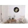 Hert - Bosbeek - Mystiek Wandcirkel aluminium klein -woonkamer