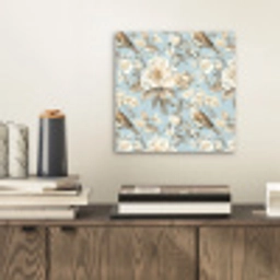 Botanisch - Zangvogel - Blauw aluminium wit klein 46 -sfeer1