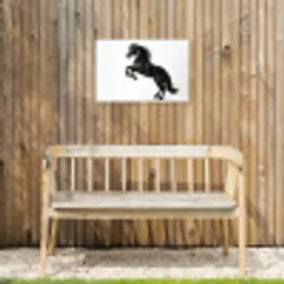 Zwart - Paard - Portret Tuinposter op houten frame 2 cm dik klein -sfeer4