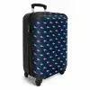 Patronen - Roze haaien op donker blauwe achtergrond NBS - Handbagage koffer - Kinderen Unisex middel -productfoto_3d