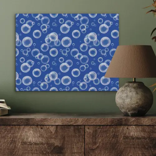 Bubbels - Patroon - Blauw PET vilt klein -sfeer2